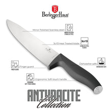 BerlingerHaus Messerset Matt Anthrazit 6-teilig - Kochmesser, Brotmesser, Santokumesser, Officemesser, Schälmesser & Mini Santokumesser