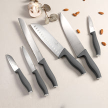BerlingerHaus Messerset Matt Anthrazit 6-teilig - Kochmesser, Brotmesser, Santokumesser, Officemesser, Schälmesser & Mini Santokumesser