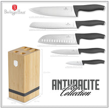 BerlingerHaus Messerblock Matt Anthrazit 6-teilig - Kochmesser, Brotmesser, Santokumesser, Officemesser & Schälmesser