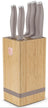 BerlingerHaus Messerblock Taupe 6-teilig - Kochmesser, Brotmesser, Santokumesser, Officemesser & Schälmesser