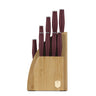 BerlingerHaus Messerblock Matt Bordeaux 10-teilig - Kochmesser, Brotmesser, Santokumesser, Officemesser, Schälmesser & 4 Steakmesser