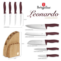 BerlingerHaus Messerblock Matt Bordeaux 10-teilig - Kochmesser, Brotmesser, Santokumesser, Officemesser, Schälmesser & 4 Steakmesser