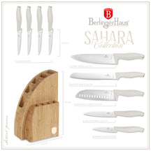 BerlingerHaus Messerblock Matt Creme 10-teilig - Kochmesser, Brotmesser, Santokumes, Officemes, Schälmesser & 4 Steakmesser