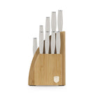 BerlingerHaus Messerblock Matt Creme 10-teilig - Kochmesser, Brotmesser, Santokumes, Officemes, Schälmesser & 4 Steakmesser