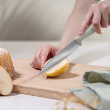 BerlingerHaus Messerblock Matt Creme 10-teilig - Kochmesser, Brotmesser, Santokumes, Officemes, Schälmesser & 4 Steakmesser