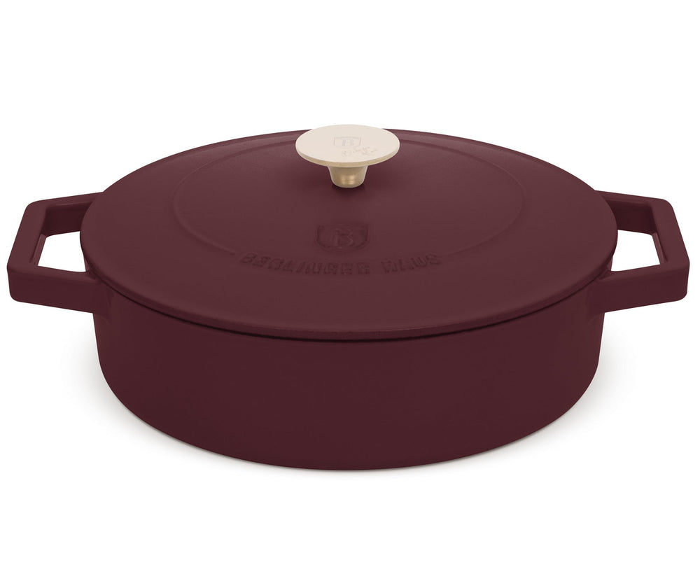 Berlinger Haus Hapjespan / Sauteerpan Mat Bordeaux - Gusseisen - ø 26 cm - geeignet für alle Wärmequellen - emaillierte Antihaftbeschichtung