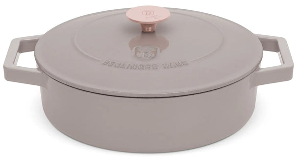 BerlingerHaus Schmorfanne / Sauteuse Taupe - Gusseisen - ø 26 cm - geeignet für alle Wärmequellen - emaillierte Antihaftbeschichtung