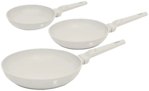 BerlingerHaus Bratpfannenset Matt Creme 3-Teilig - ø 20, 24 & 28 cm - geeignet für alle Wärmequellen - Standard Antihaftbeschichtung
