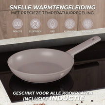 BerlingerHaus Topfset Taupe 11-Teilig - Kochtöpfe ø 20, 24, 28 cm, Bratpfanne ø 24, 28 cm & Stielkasserolle ø 16 cm - geeignet für alle Wärmequellen