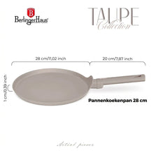 BerlingerHaus Pfannkuchenpfanne Taupe ø 28 cm - geeignet für alle Wärmequellen - Standard Antihaftbeschichtung