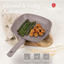 BerlingerHaus Grillpfanne Matt Taupe 28 x 28 cm - geeignet für alle Wärmequellen - Standard Antihaftbeschichtung