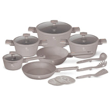BerlingerHaus Topfset Taupe 11-Teilig - Kochtöpfe ø 20, 24, 28 cm, Bratpfanne ø 24, 28 cm & Stielkasserolle ø 16 cm - geeignet für alle Wärmequellen