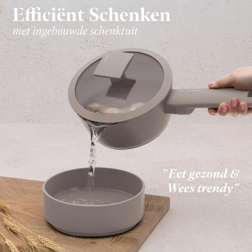 BerlingerHaus Topfset Taupe 11-Teilig - Kochtöpfe ø 20, 24, 28 cm, Bratpfanne ø 24, 28 cm & Stielkasserolle ø 16 cm - geeignet für alle Wärmequellen
