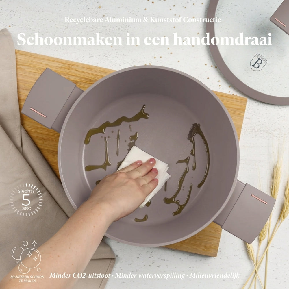 BerlingerHaus Topfset Taupe 11-Teilig - Kochtöpfe ø 20, 24, 28 cm, Bratpfanne ø 24, 28 cm & Stielkasserolle ø 16 cm - geeignet für alle Wärmequellen