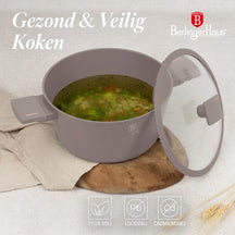 BerlingerHaus Topfset Taupe 11-Teilig - Kochtöpfe ø 20, 24, 28 cm, Bratpfanne ø 24, 28 cm & Stielkasserolle ø 16 cm - geeignet für alle Wärmequellen