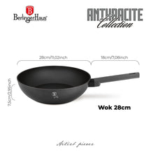BerlingerHaus Wokpfanne Matt Anthrazit ø 28 cm - geeignet für alle Wärmequellen - Standard Antihaftbeschichtung