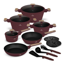 BerlingerHaus Topfset Nordic Matt Bordeaux 11-teilig - Kochtopf ø 20, 24, 28 cm, Bratpfanne ø 24, 28 cm & Stielkasserolle ø 16 cm - Geeignet für alle Wärmequellen