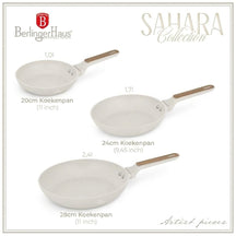 BerlingerHaus Bratpfannenset Nordic Mat Crème 3-Teilig - ø 20, 24 & 28 cm - geeignet für alle Wärmequellen - Standard Antihaftbeschichtung