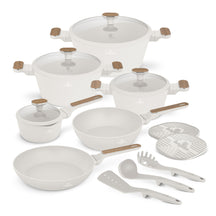 BerlingerHaus Topfset Nordic Matt Crème 11-Teilig - Kochtopf ø 20, 24, 28 cm, Bratpfanne ø 24, 28 cm & Stielkasserolle ø 16 cm - geeignet für alle Wärmequellen