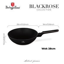 BerlingerHaus Wokpfanne Schwarz Roségold ø 28 cm - geeignet für alle Wärmequellen - Standard Antihaftbeschichtung