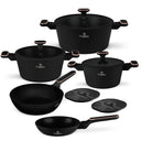 BerlingerHaus Topfset Schwarz Roségold 7-Teilig - Kochtopf ø 20, 24, 28 cm & Bratpfanne ø 20, 24 cm - geeignet für alle Wärmequellen