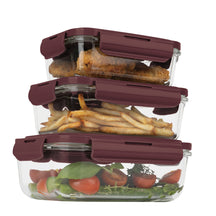 BerlingerHaus Glas Frischhaltedosen Matt Bordeaux - 3-teilig - 570 ml, 840 ml & 1,18 Liter