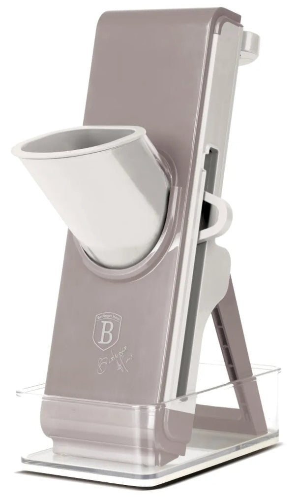 BerlingerHaus Mandoline / Gemüseschneider Taupe - mit Auffangbehälter