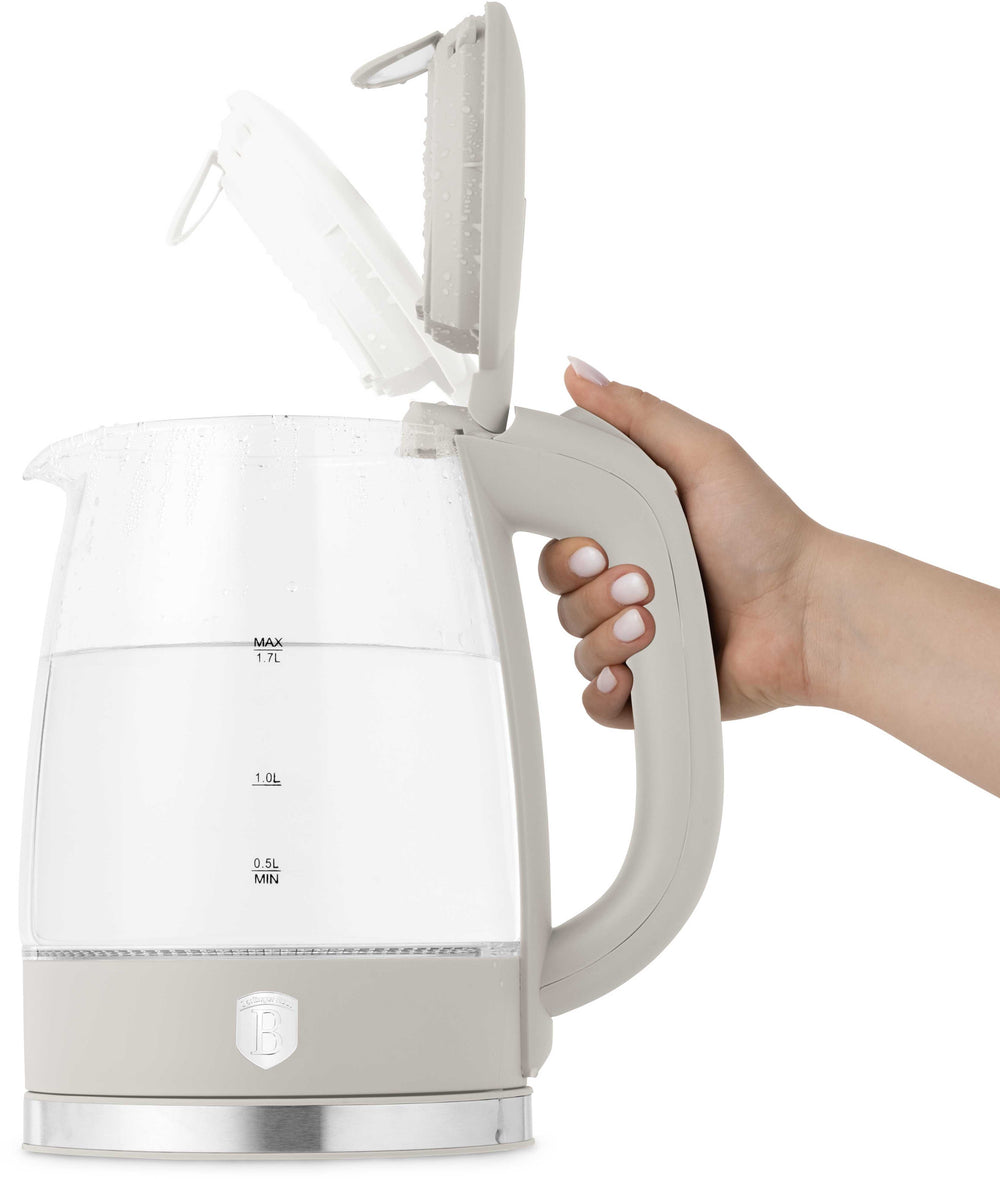 BerlingerHaus Wasserkocher Glas Matt Creme - 1,7 Liter - 2200W