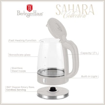 BerlingerHaus Wasserkocher Glas Matt Creme - 1,7 Liter - 2200W
