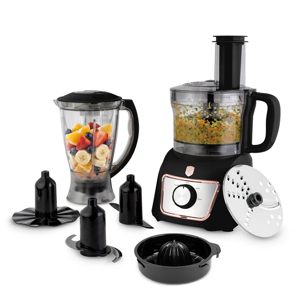 BerlingerHaus Küchenmaschine / Foodprocessor 8-in-1 Schwarz Roségold - 500W