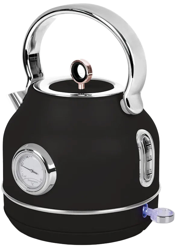 BerlingerHaus Wasserkocher Schwarz Roségold - mit Thermometer - 1,7 Liter - 2200W