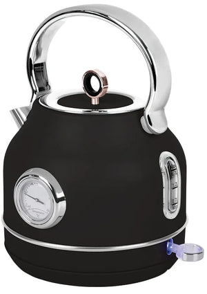 BerlingerHaus Wasserkocher Schwarz Roségold - mit Thermometer - 1,7 Liter - 2200W