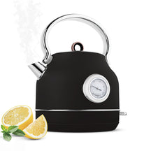 BerlingerHaus Wasserkocher Schwarz Roségold - mit Thermometer - 1,7 Liter - 2200W