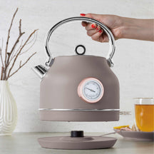 BerlingerHaus Wasserkocher Taupe - mit Thermometer - 1,7 Liter - 2200W