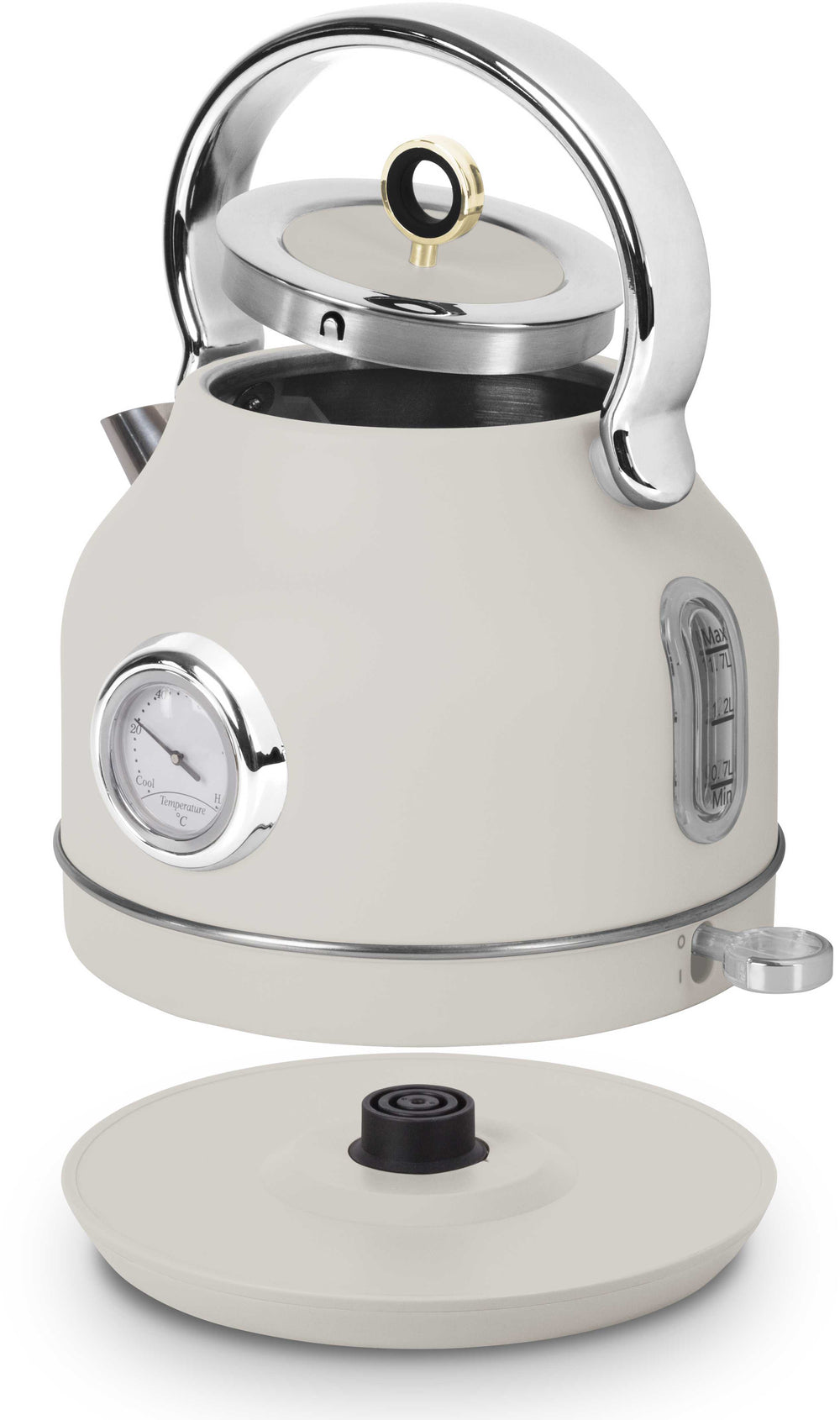 BerlingerHaus Wasserkocher Matt Crème - mit Thermometer - 1.7 Liter - 2200W