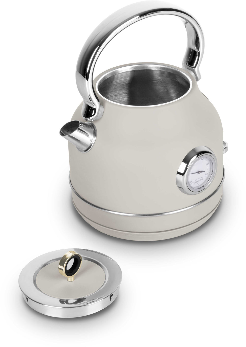 BerlingerHaus Wasserkocher Matt Crème - mit Thermometer - 1.7 Liter - 2200W