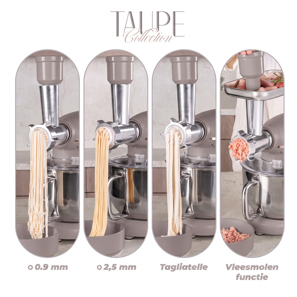 BerlingerHaus Multifunktionale Küchenmaschine Taupe - 4-in-1 - 1500W