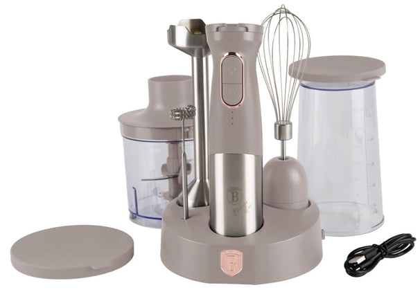 BerlingerHaus Kabelloses Stabmixer Set Matt Taupe – 6-in-1 – 800 W