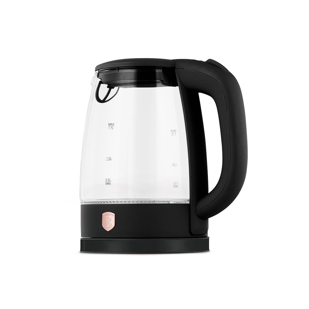 BerlingerHaus Wasserkocher Glas Schwarz Roségold - 1,7 Liter - 2200W
