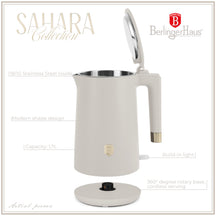 BerlingerHaus Wasserkocher Doppelwandig Matt Creme - 1.7 Liter - 1800W
