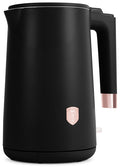 BerlingerHaus Wasserkocher Doppelwandig Schwarz Roségold - 1,7 Liter - 1800W