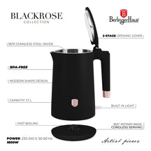 BerlingerHaus Wasserkocher Doppelwandig Schwarz Roségold - 1,7 Liter - 1800W