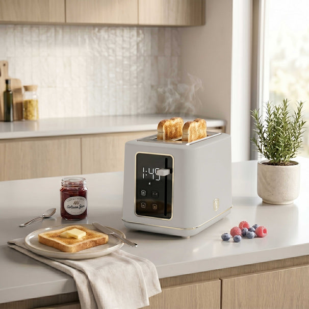BerlingerHaus Toaster Digital Matt Creme - 2 Schlitze - 870W