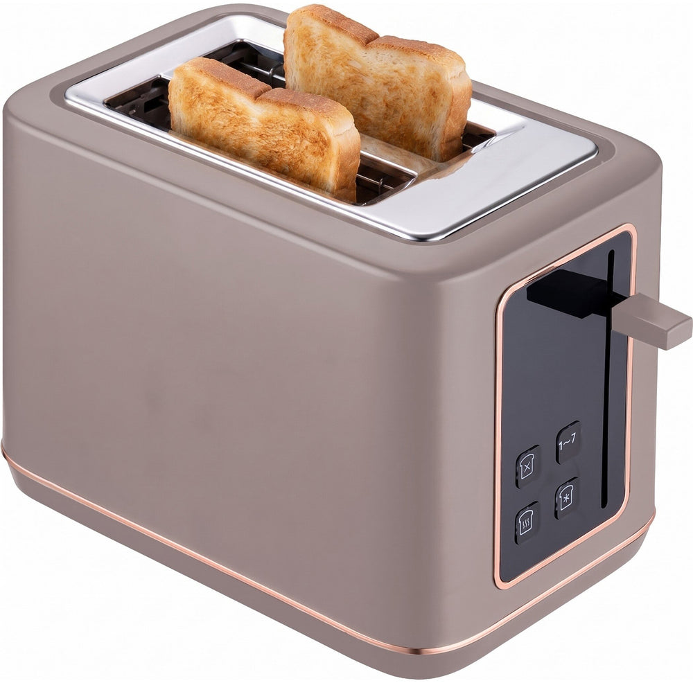 BerlingerHaus Toaster Digital Taupe - 2 Schlitze - 870W