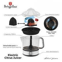 BerlingerHaus Elektrische Zitruspresse / Orangenpresse Schwarz Roségold - 0,7 L - 40 W