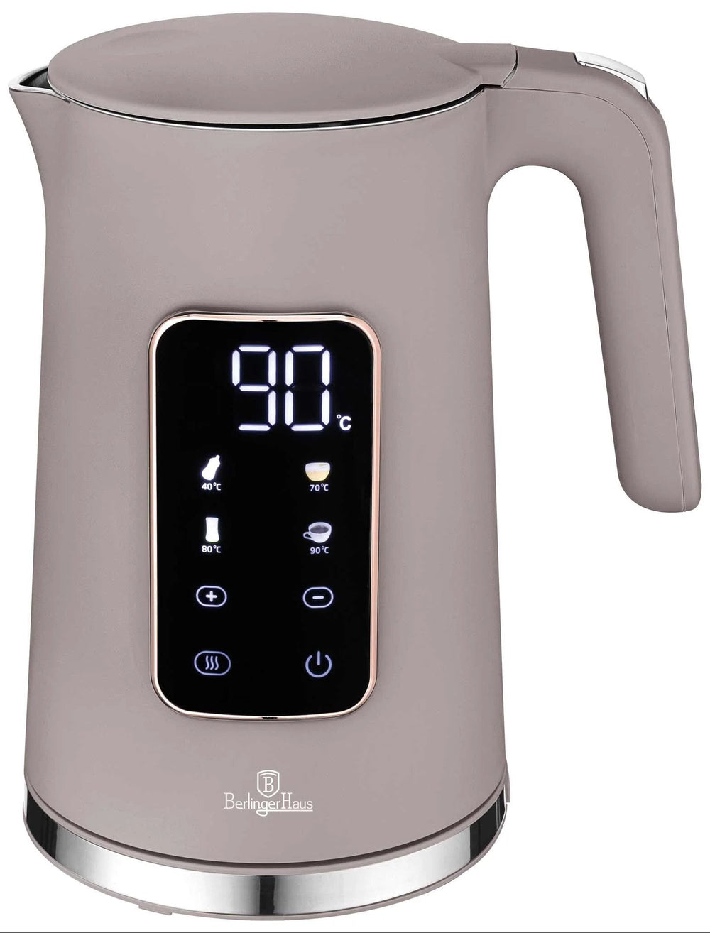 BerlingerHaus Wasserkocher Digital Taupe - Temperatureinstellung - 1.7 Liter - 2200W