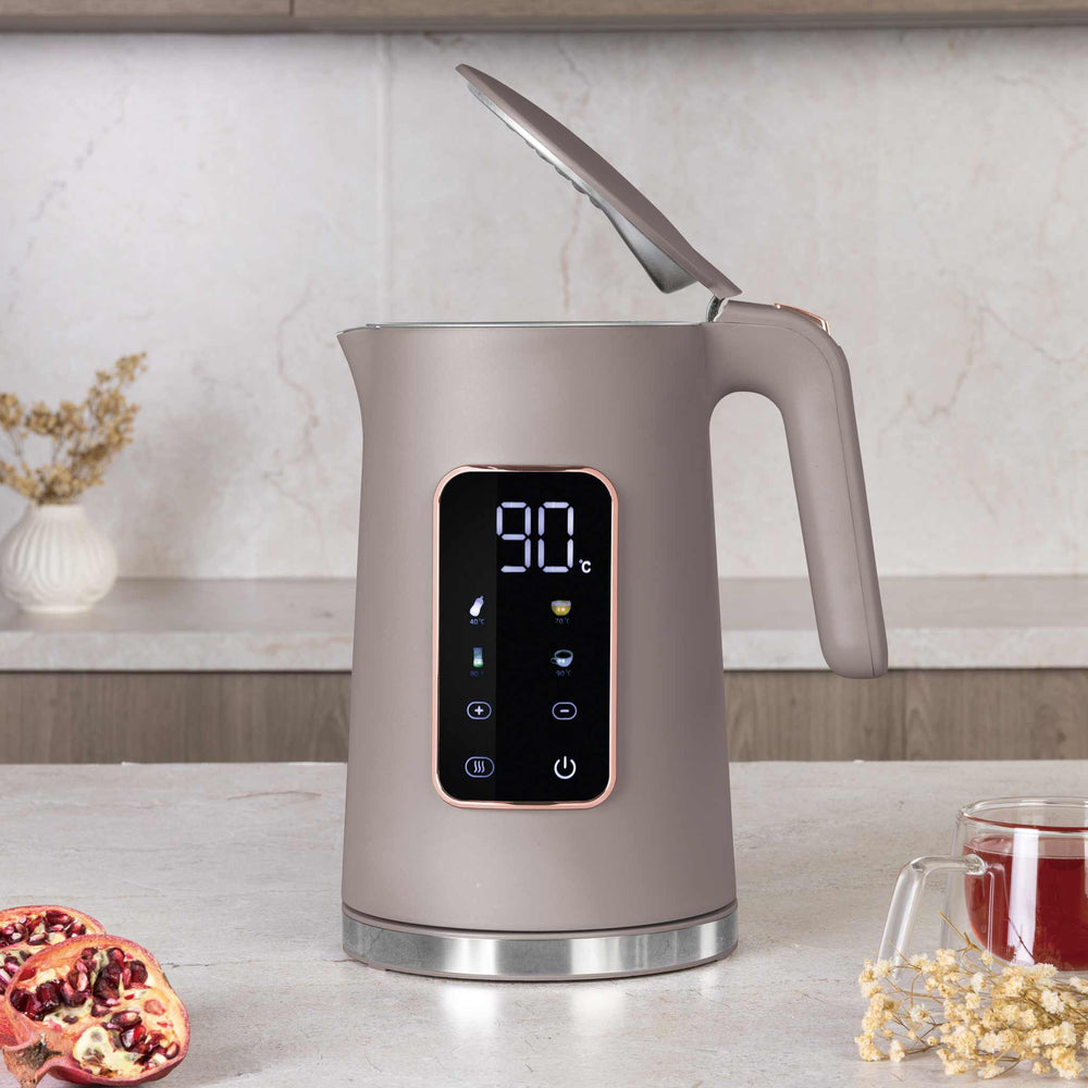 BerlingerHaus Wasserkocher Digital Taupe - Temperatureinstellung - 1.7 Liter - 2200W