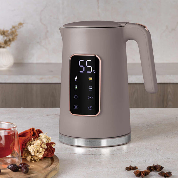 BerlingerHaus Wasserkocher Digital Taupe - Temperatureinstellung - 1.7 Liter - 2200W