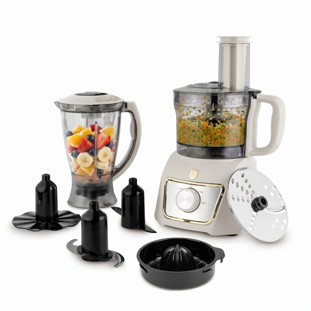 BerlingerHaus Küchenmaschine / Foodprocessor 8-in-1 Matt Creme - 500W