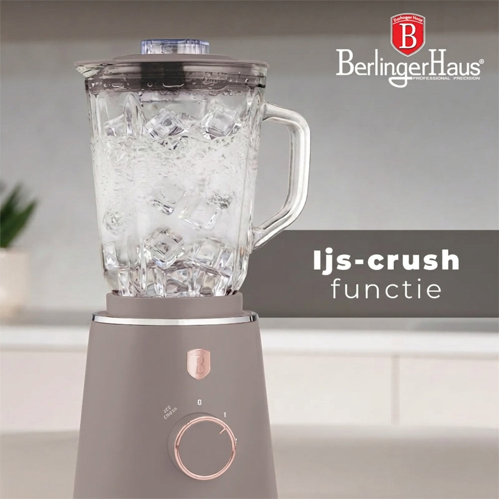 BerlingerHaus Standmixer Taupe - Glaskanne - 1,5 Liter - 1000W